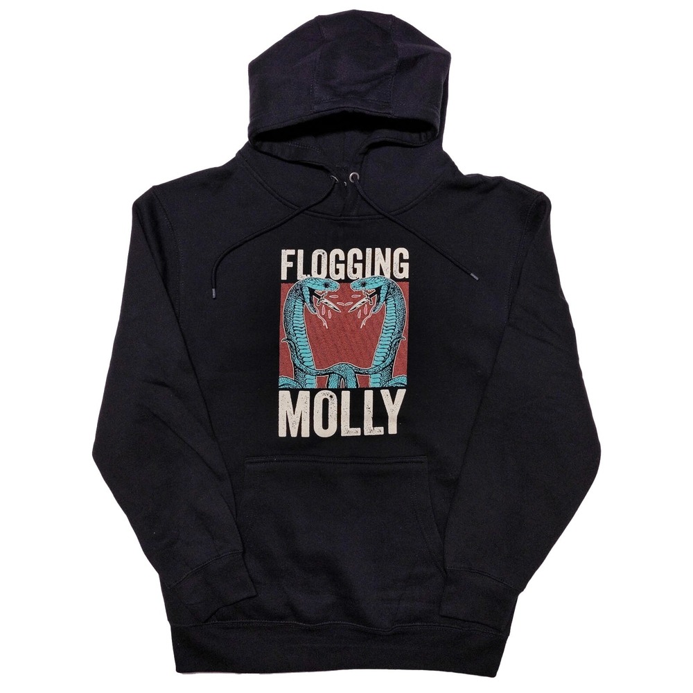 FLOGGING MOLLY Long‎ Sleeve Hoodie Jacket Snake Serpent Black Medium M ~ New
